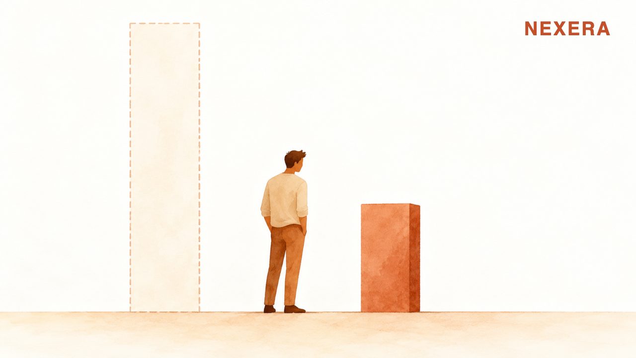 A small measured bar beside a much taller expected one