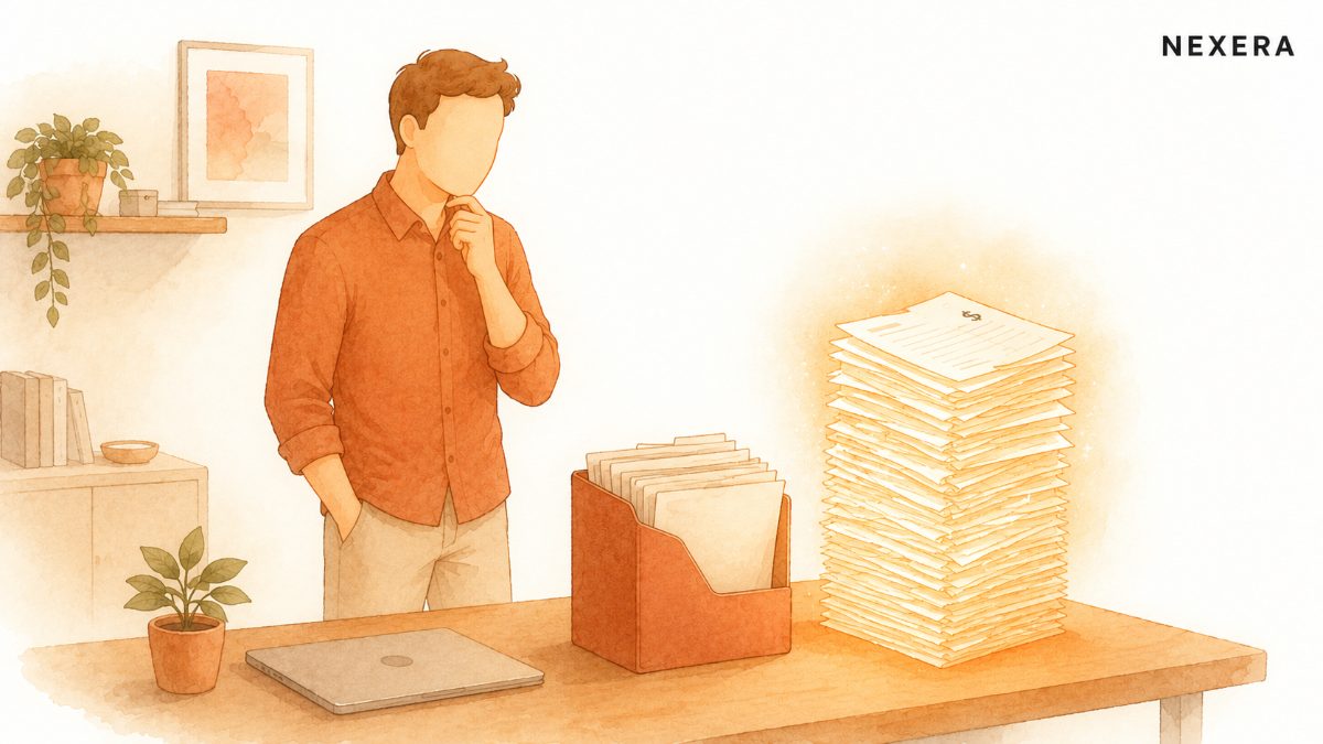 A stack of unpaid invoices sitting untouched on a desk
